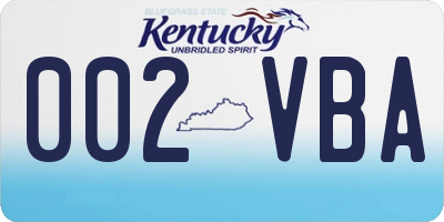 KY license plate 002VBA