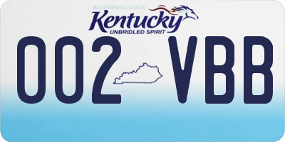 KY license plate 002VBB