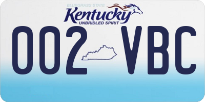 KY license plate 002VBC