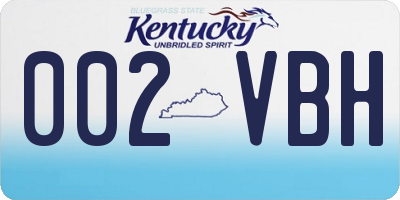 KY license plate 002VBH