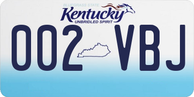 KY license plate 002VBJ