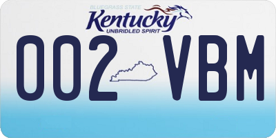 KY license plate 002VBM