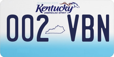 KY license plate 002VBN