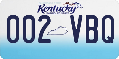 KY license plate 002VBQ