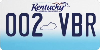 KY license plate 002VBR
