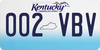 KY license plate 002VBV