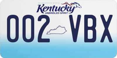 KY license plate 002VBX