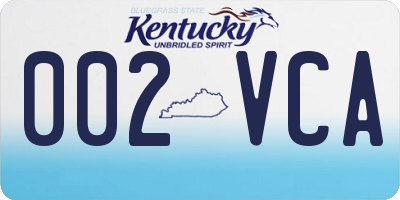 KY license plate 002VCA