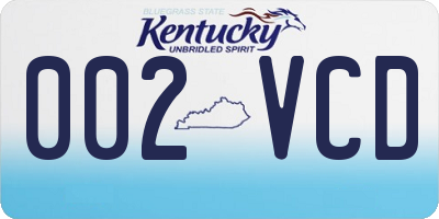 KY license plate 002VCD