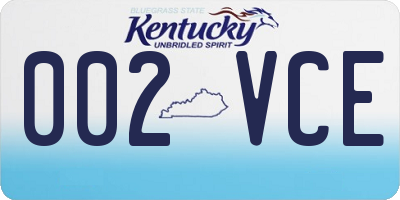 KY license plate 002VCE