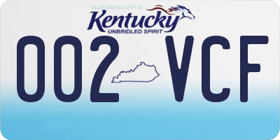 KY license plate 002VCF