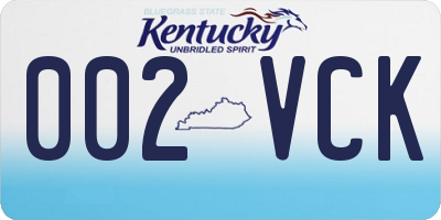 KY license plate 002VCK