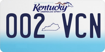 KY license plate 002VCN