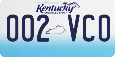 KY license plate 002VCO