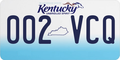 KY license plate 002VCQ