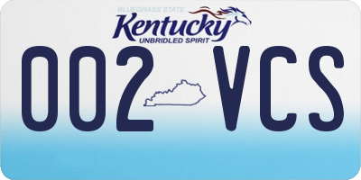 KY license plate 002VCS