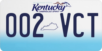 KY license plate 002VCT