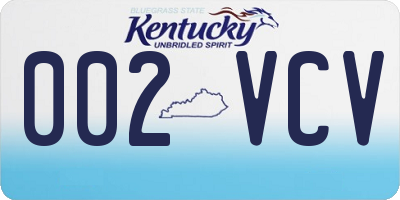 KY license plate 002VCV