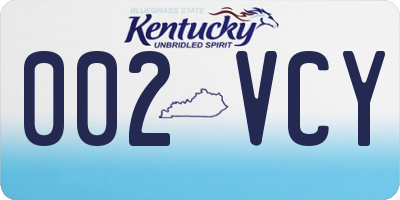KY license plate 002VCY