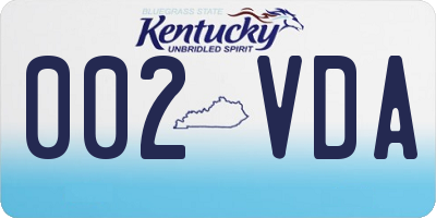 KY license plate 002VDA