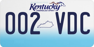 KY license plate 002VDC