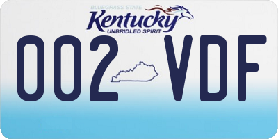 KY license plate 002VDF