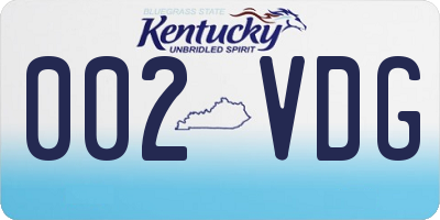 KY license plate 002VDG