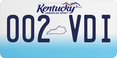 KY license plate 002VDI