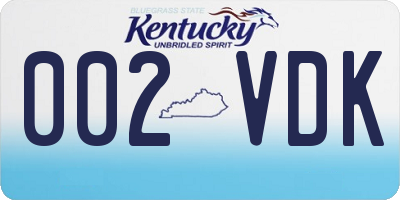KY license plate 002VDK