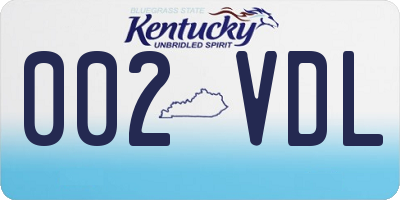 KY license plate 002VDL