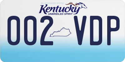 KY license plate 002VDP