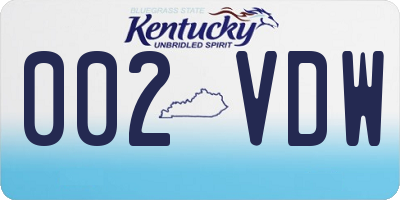 KY license plate 002VDW