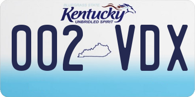 KY license plate 002VDX