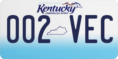 KY license plate 002VEC