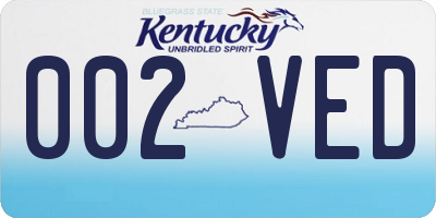 KY license plate 002VED