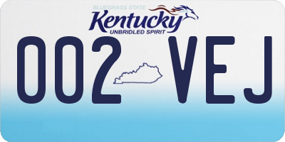 KY license plate 002VEJ