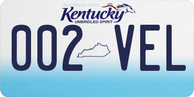 KY license plate 002VEL