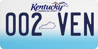 KY license plate 002VEN