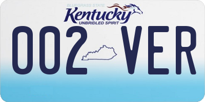 KY license plate 002VER