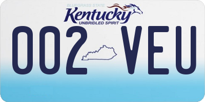 KY license plate 002VEU