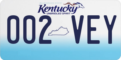 KY license plate 002VEY