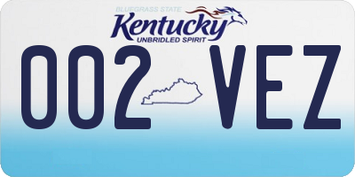 KY license plate 002VEZ