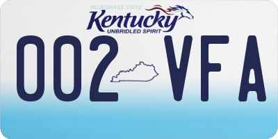 KY license plate 002VFA