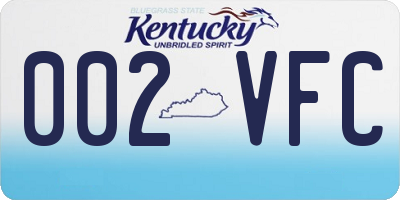 KY license plate 002VFC