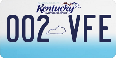 KY license plate 002VFE
