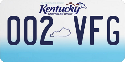 KY license plate 002VFG
