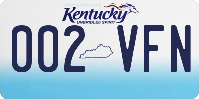 KY license plate 002VFN