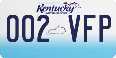 KY license plate 002VFP
