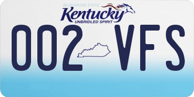 KY license plate 002VFS