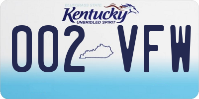 KY license plate 002VFW